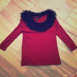 FANCY red shirt with feathers